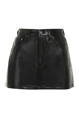 Faux leather mini skirt-0